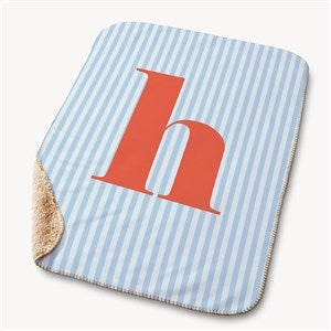 Striped Initial Personalized 30x40 Sherpa Blanket - 54218-S