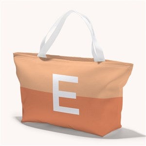 Color Block Initial Personalized Tote Bag - 54222