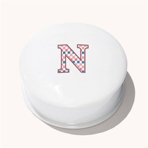 Checkered Initial Personalized Jewelry Box - 54227