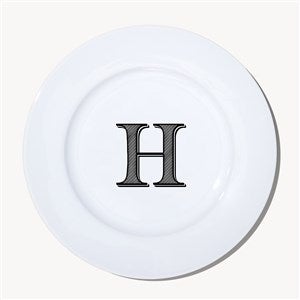 Noir Initial Personalized Round Appetizer Plate - 54239