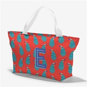 Animal Print Initial Personalized Tote Bag - 54243