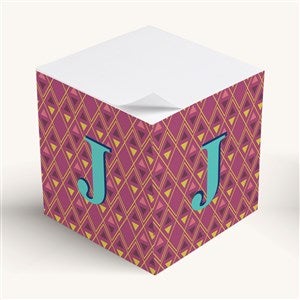 Geometric Monogram Personalized Paper Note Cube - 54253