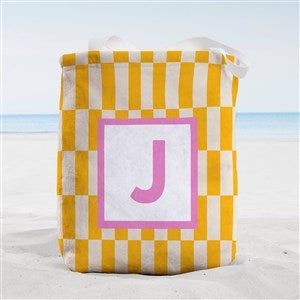 Bright Check Monogram Personalized Terry Cloth Beach Bag- Small - 54255-S