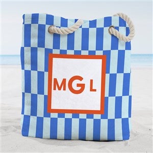 Bright Check Monogram Personalized Terry Cloth Beach Bag- Large - 54255-L