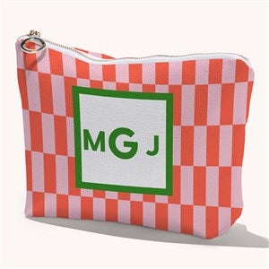 Bright Check Monogram Personalized Makeup Bag - 54256