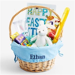 Embroidered Blue Easter Basket  Gift Bundle - 54272