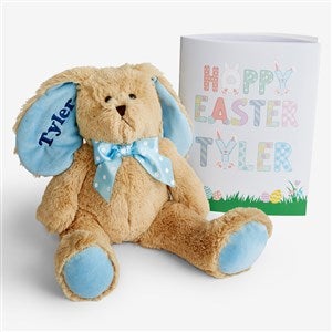 Emroidered Blue Easter Bunny  Coloring Book Gift Bundle - 54276