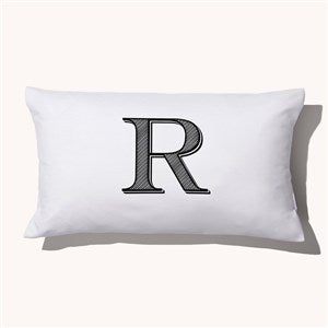 Noir Initial Personalized Lumbar Velvet Throw Pillow - 54286-LBV