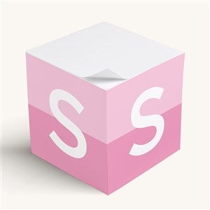 Color Block Initial Personalized Paper Note Cube - 54288