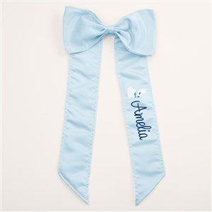 Bunny Name Embroidered Easter Bow - Blue - 54305-B