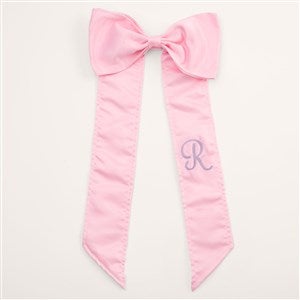 Personalized Pink Bow with Embroidered Initial - 54306-P
