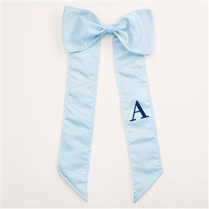 Personalized Blue Bow with Embroidered Initial - 54306-B