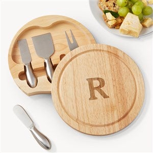 Initial Personalized Round Cheese Board  Tools Set - 54318