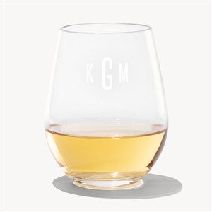 Monogram Engraved Tritan Unbreakable Stemless 16 oz. Wine Glass - 54323-M