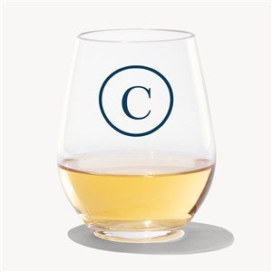 Initial Personalized Unbreakable Tritan Stemless Wine Glass - 54325