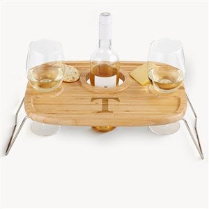 Initial Personalized Wine Picnic Tray - 54326