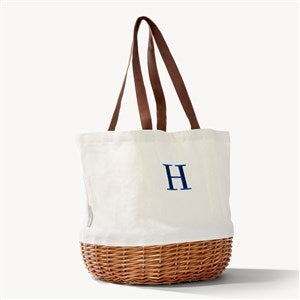 Initial Embroidered Picnic Basket - 54327-I