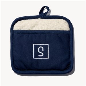 Initial Embroidered Navy Pot Mitt - 54331-N