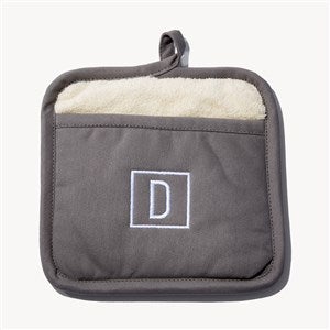 Initial Embroidered Pewter Pot Mitt - 54331-P