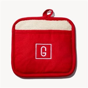 Initial Embroidered Red Pot Mitt - 54331-R