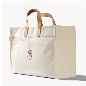Initial Embroidered Tote Bag - 54346