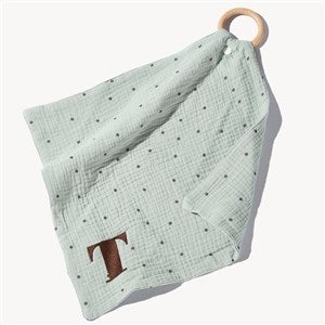 Initial Embroidered Mini Teether Blankie in Polka Dot - 54381