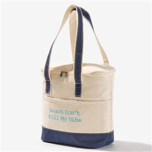 Write Your Own Embroidered Cooler Bag - Navy - 54417-N