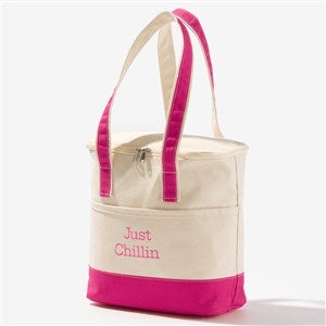 Write Your Own Embroidered Cooler Bag - Pink - 54417-P