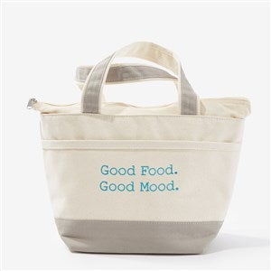 Write Your Own Embroidered Canvas Lunch Bag - Grey - 54419-G
