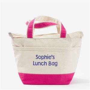Write Your Own Embroidered Canvas Lunch Bag - Pink - 54419-P