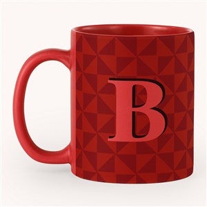 Geometric Monogram Personalized 11oz Matte Mug-Red - 54464-R
