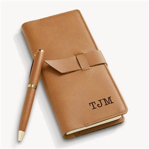 Monogram Personalized Mens Leatherette Writing Journal - 54465