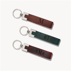 Monogram Personalized Leather Keychain - 54469D