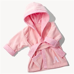 Initial Pink Embroidered Baby Robe - 54474
