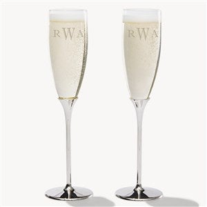 Monogram Personalized Silver Flute Set - 54478