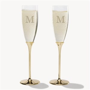 Initial Engraved Gold Flute Set - 54479