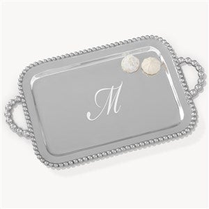 Initial Mariposa® String of Pearls Personalized Handled Serving Tray - 54482