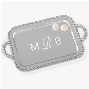 Monogram Mariposa® String of Pearls Personalized Handled Serving Tray - 54483