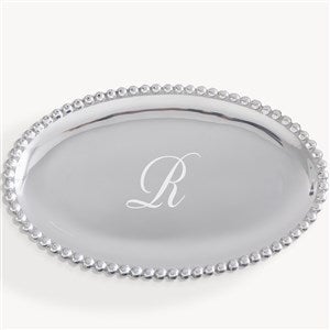 Initial Mariposa® String of Pearls Personalized Oval Tray - 54484