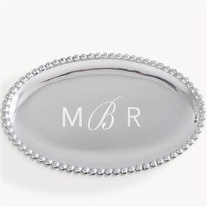 Monogram Mariposa® String of Pearls Personalized Oval Tray - 54485