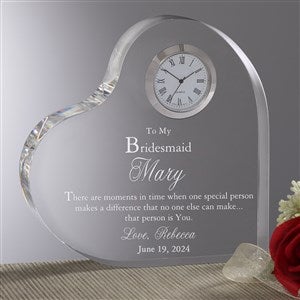To My Bridesmaid Personalized Heart Clock - 5450