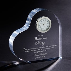 To My Bridesmaid Personalized Heart Clock - 5450