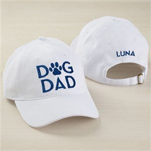 Dog Dad Embroidered Personalized White Baseball Cap - 54500-W