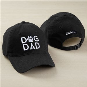 Dog Dad Embroidered Black Baseball Cap - 54500-B