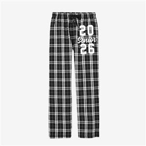 Senior Year Personalized Black  White Flannel Pants - 54506
