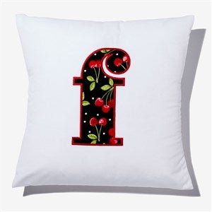 Cherry Pop Initial Applique 14 Throw Pillow - 54553-S