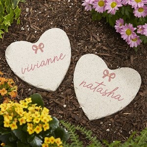 Personalized Small Heart Garden Stone with Bows for Mom by Jessie James Decker - 54594-S