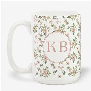 Blush  Bloom Personalized 15oz Ceramic Mug-White - 54636-L