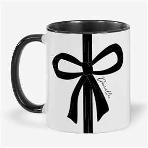 Black Bow Personalized Coffee Mug - Black - 54637-B