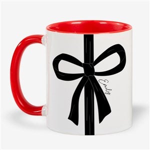 Black Bow Personalized Coffee Mug - Red - 54637-R